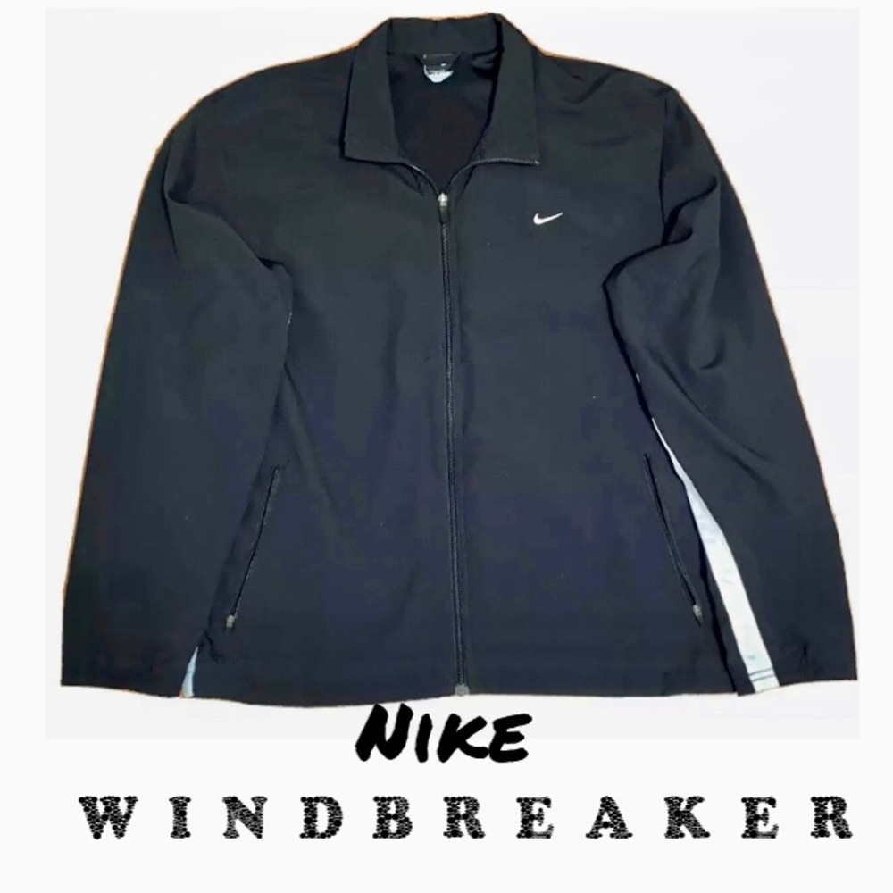 Nike Windbreaker black/white zip pockets - Picture 2 of 14